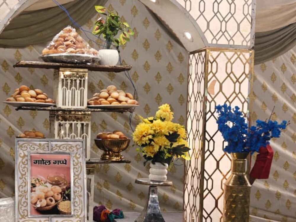 Gol gappe chaat counter at a function catered by Negi Catering