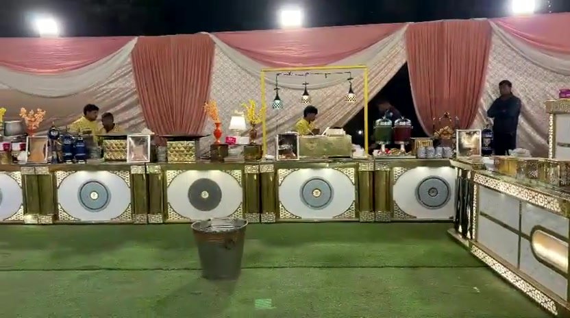 Negi Catering live food counters set up at an event