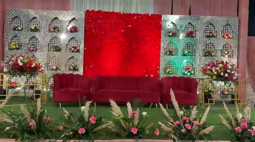 Stage decoration for a celebration by Negi Catering
